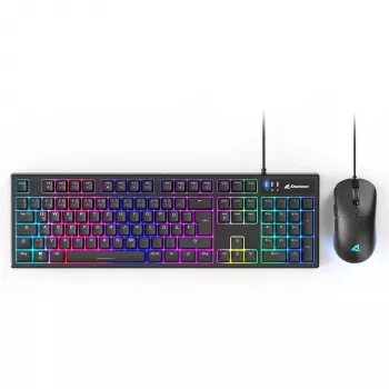 Žaidimų klaviatūros ir pelės rinkinys Sharkoon SKILLER SGB15 Combo DE (vokiškas išdėstymas)