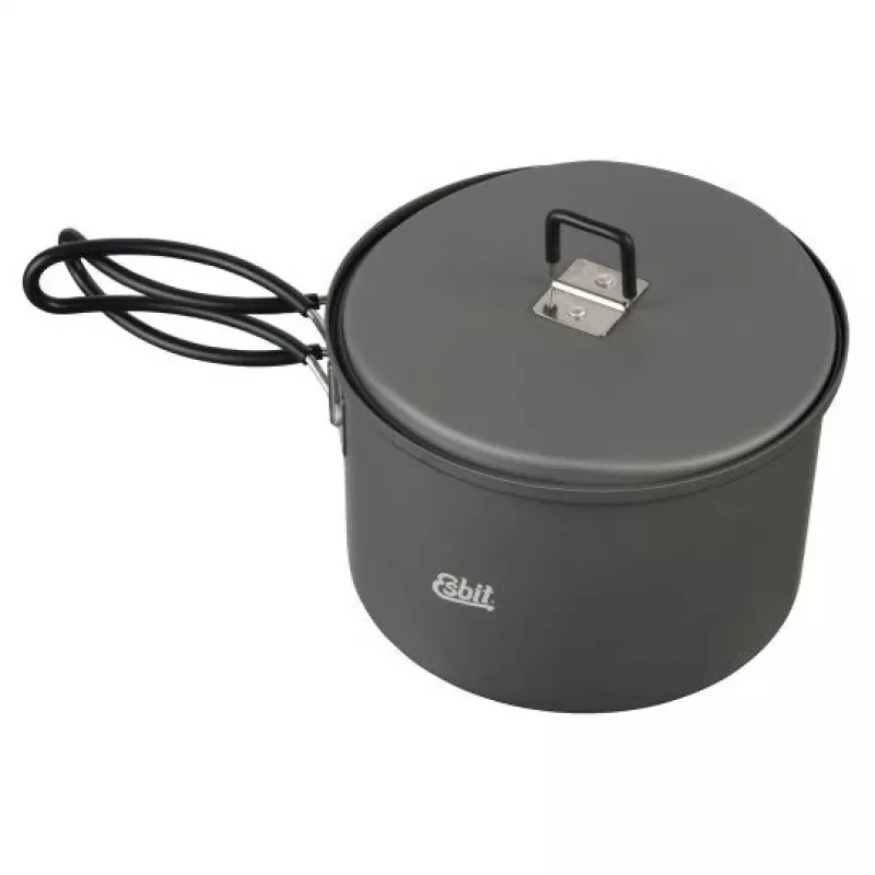 ESBIT puodų rinkinys su alkoholiniu degikliu, aliuminis 1,5 L, Ø15,4 cm, H115 mm, juodas