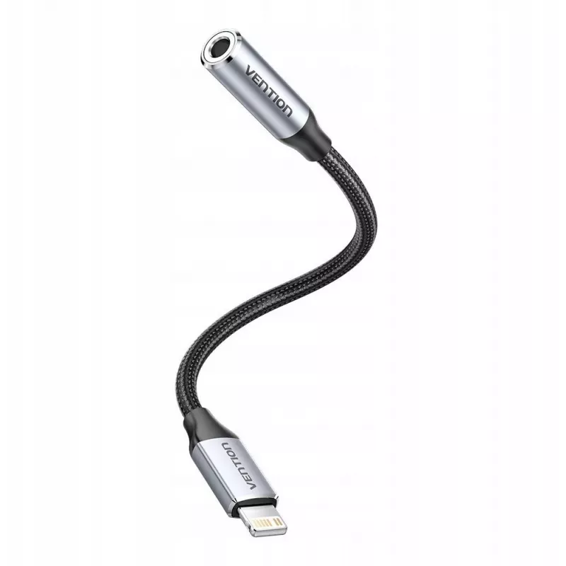 Garso adapteris Vention Lightning į 3,5 mm BMBHA, laidinis adapteris su 0,1 m kabeliu, pilkas