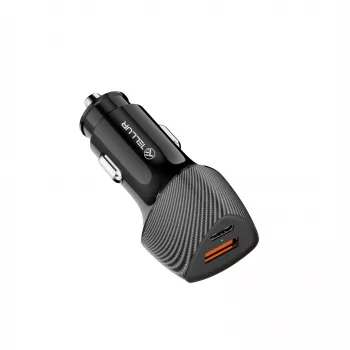 Automobilinis kroviklis Tellur FCC10 38W 6A PD20W QC3.0 – USB-C ir USB-A adapteris automobiliui