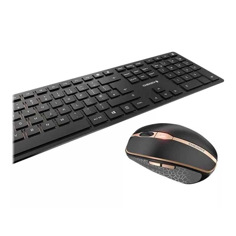 CHERRY DW 9100 SLIM belaidė klaviatūra su pele, RF Wireless + Bluetooth, universali, juoda