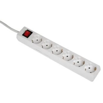Hama 00108833 apsauginis nuo viršįtampių lizdų blokas baltas 6 kištukiniai lizdai 230 V 5 m