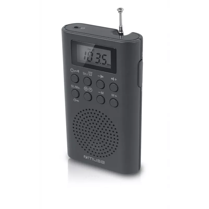 Nešiojamas radijo imtuvas Muse M-03 R FM PLL, LCD ekranas, išorinė antena, juodas
