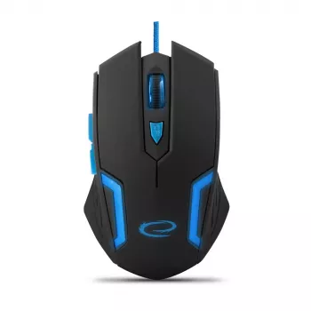 Esperanza MX205 FIGHTER – žaidimų pelė, USB, mėlyna, optinė, 6 mygtukai, juoda