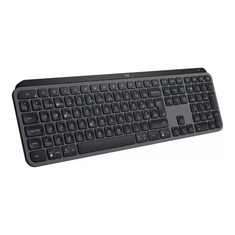 Belaidė pilno dydžio klaviatūra Logitech Master MX Keys S - Graphite, Bluetooth & 2,4 GHz (Nano), USB-C įkraunama, su foniniu apšvietimu, QWERTY US International