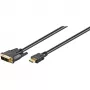 Wentronic Goobay HDMI™ / DVI-D laidas, juodas, 3 m – 19 kontaktų HDMI™ kištukas > DVI-D (18+1) kištukas (51581)