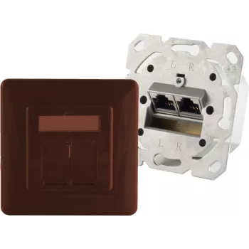 ShiverPeaks S-Conn BS74280-BR sieninis lizdas 2 x RJ-45 rudas