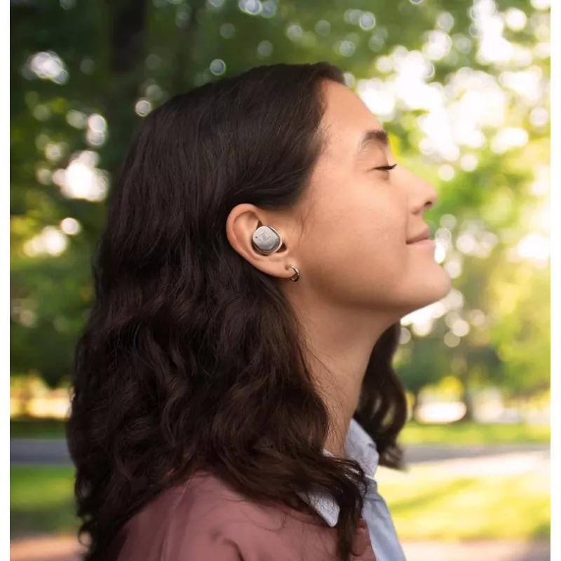 SENNHEISER Momentum MTW4 belaidės Bluetooth ausinės su triukšmo slopinimu sportui - balta ir sidabrinė