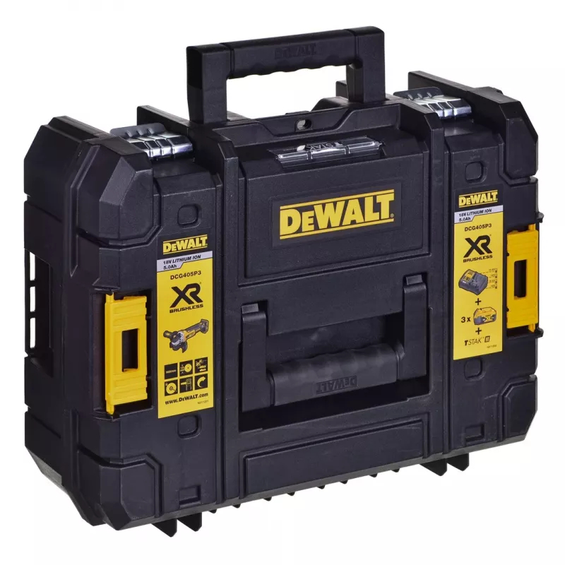 DeWALT kampinis šlifuoklis DCG405P3 18V (DCG405P3-QW)
