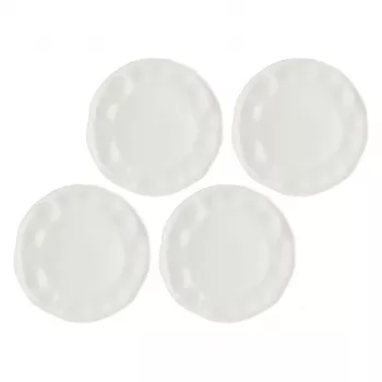 Lėkščių rinkinys LA PORCELLANA BIANCA LUNIA – 4 baltos porcelianinės lėkštės