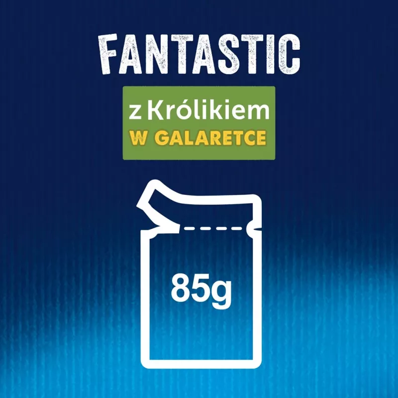 Purina Felix Fantastic drėgnas maistas katėms su triušiena drebučiuose, 85 g