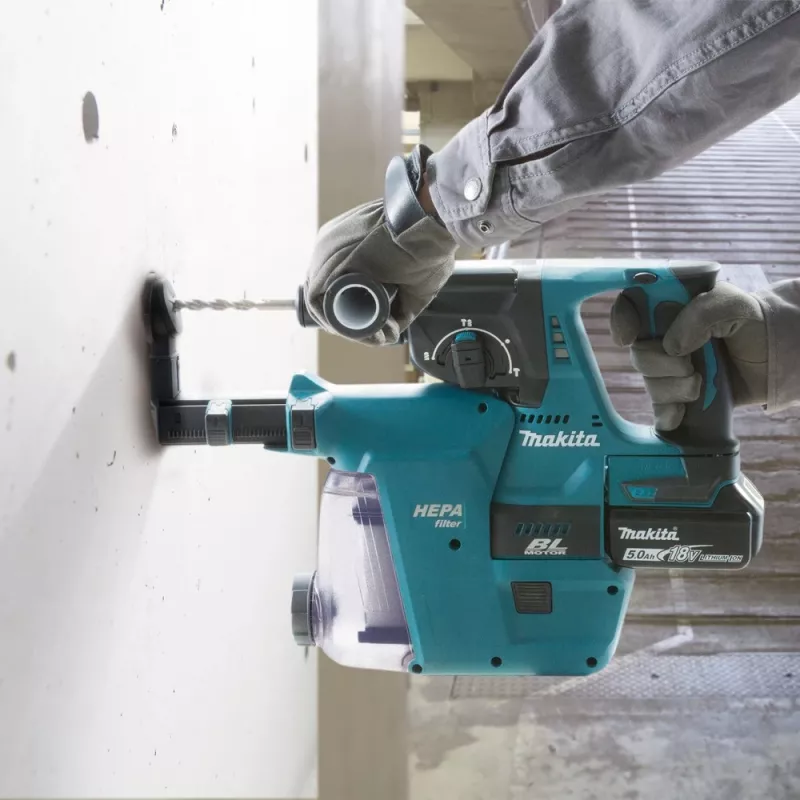 Makita DHR243RTJW - Kombinuotasis plaktukas - Belaidis - 3 funkcijos - SDS-plus - 2 džauliai - 2 akumuliatoriai, įkroviklis - 18 V (DHR243RTJW)