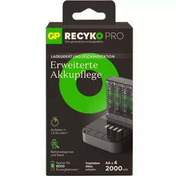 GP ReCyko Pro P461 AA/AAA baterijų įkroviklis su D461 doku