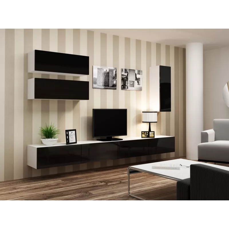 Cama Spintelė VIGO 90 uždara 90/35/32 baltas/juodas blizgus