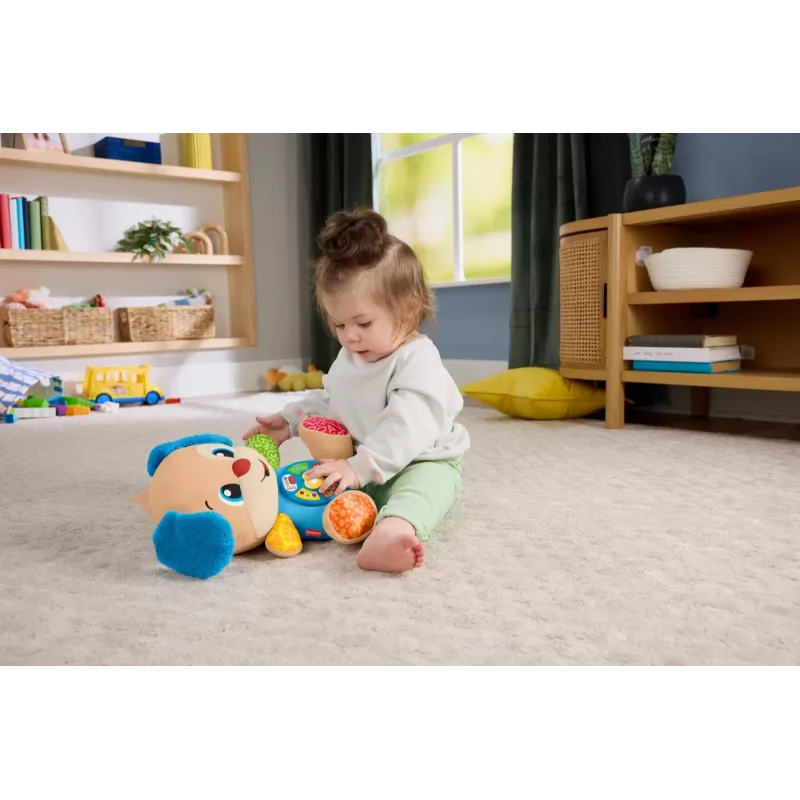 Interaktyvus mokomasis žaislas MATTEL Fisher-Price Learn & Laugh Puppy JFD27 – šviesos, garsai, mygtukai ankstyvajam mokymuisi