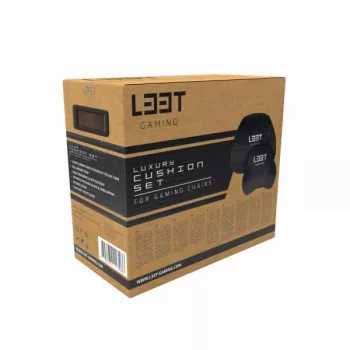 L33T Gaming 160382 Prabangus pagalvių rinkinys žaidimų kėdei, Atminties putos, Velvetas, Itin minkštas, Juodas