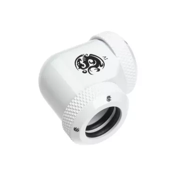 Adapteris 90° BitsPower Multi-Link 2x 12 mm AD jungtims – baltas (BP-DWE90DML)