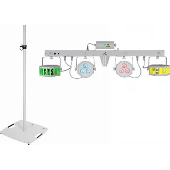 LED lazerinis strypų rinkinys EUROLITE KLS su BPS-3 garsiakalbių stovais, baltas