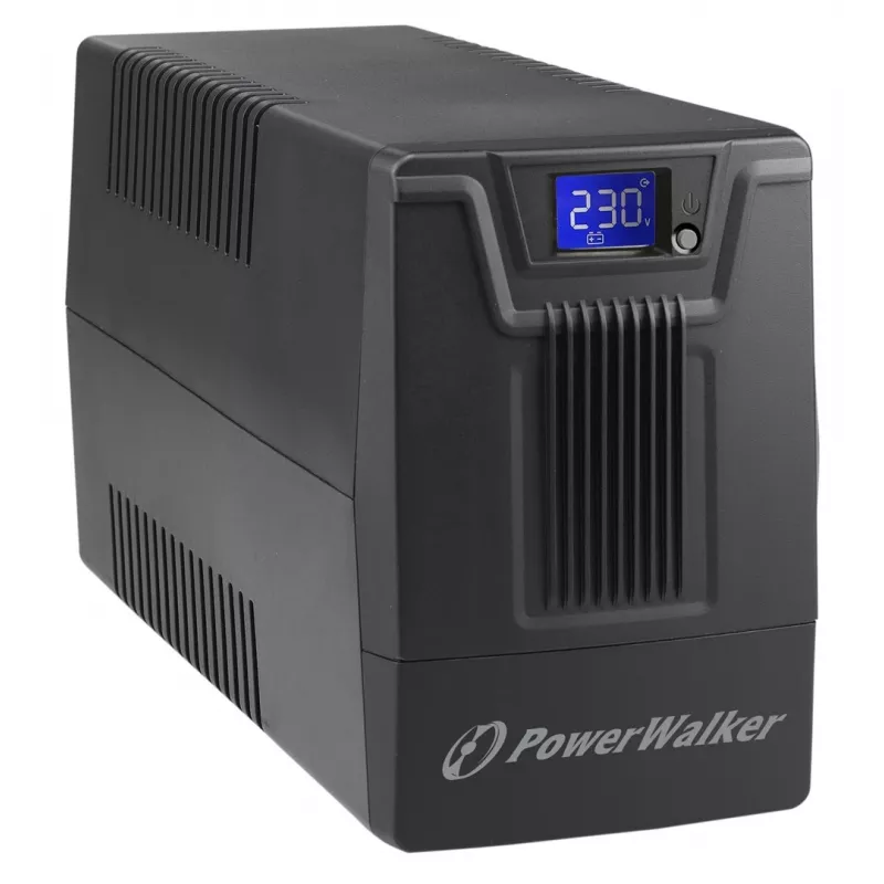 Nepertraukiamo maitinimo šaltinis PowerWalker VI 800 SCL FR – interaktyvus UPS 0,8 kVA (480 W), 2 lizdai Type E, USB, RJ-45/RJ-11, baterija 12V 9Ah, bokštas, juoda