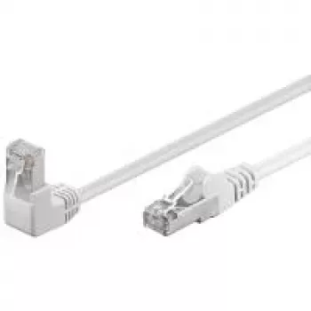 Wentronic Goobay CAT 5e Patch Laidas 1x 90° kampu, F/UTP, Baltas, 3 m - CCA vario mišinys, 1x RJ45 kištukas 90° (8P8C) (94180)
