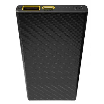 Nešiojamas powerbank Nitecore CARBO 10000 – Ličio jonų 10000 mAh, 38 W PD, USB‑A + USB‑C, pilka
