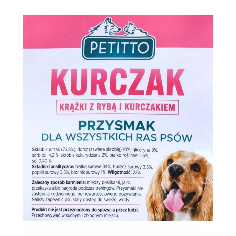 PETITTO Žuvies ir vištienos žiedai - šunų skanėstas - 500 g