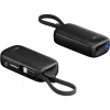 Powerbankas 5000 mAh su integruotu USB-C laidu 13 cm, 20 W, juodas