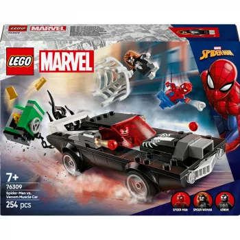 LEGO Marvel Super Heroes Konstruktorius Žmogus-voras prieš Venomą Raumeninis automobilis 76309 — 254 dalys, 3 minifigūrėlės, nuo 7 metų