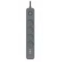TRACER Power Line+ apsauginis ilgintuvas su USB 1,5 m (4 kištukiniai lizdai + 3x USB-A, 5V 2,4A)