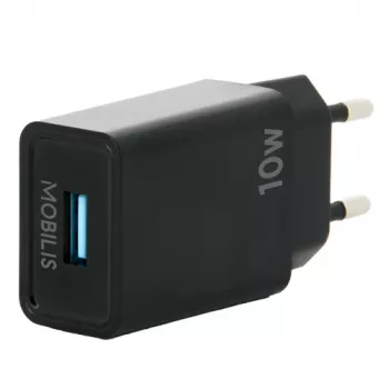 Mobilis – Greitas įkroviklis – 10,5 W – QC (USB) – Juodas – Europos kištukas (001360)