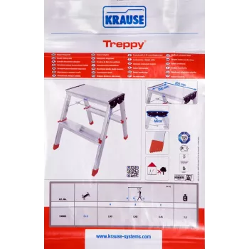 Sulankstomi laipteliai Krause Treppy Silver 130020 – aliuminiai, 2 pakopos, 150 kg apkrova