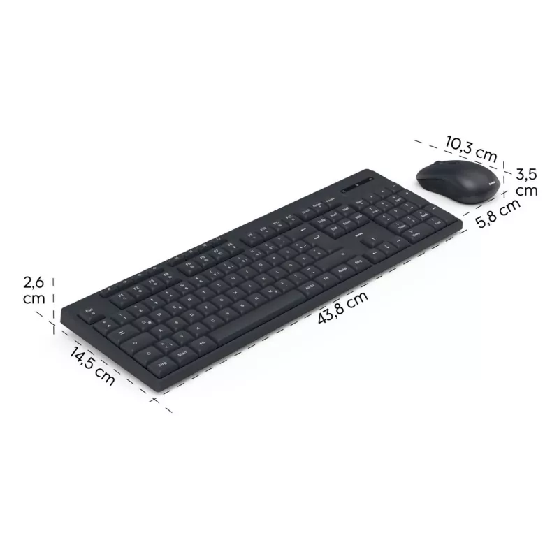Belaidis klaviatūros ir pelės rinkinys HAMA WKM-200 juodas