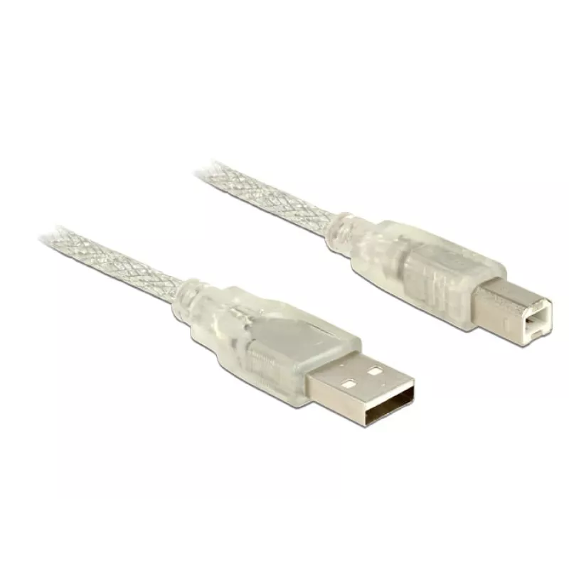 USB laidas DeLOCK 83894 USB 2.0 2m USB A USB B permatomas