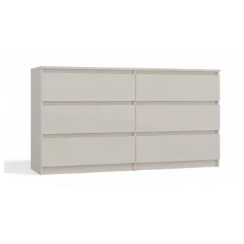 Komoda MALWA M6/140 6 stalčių, 1380×400×750 mm, kashmyro laminatas