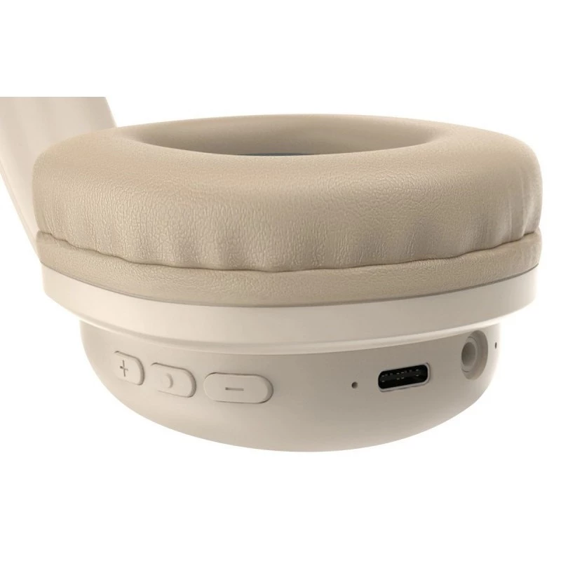 Belaidės ausinės DEFENDER EEMOTION B640 BEIGE – uždengiančios ausis, uždaro akustinio tipo, USB-C, AUX, 20–20000 Hz, 105 dB