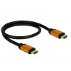 DeLOCK HDMI kabelis HDMI (M) į HDMI (M) 50 cm, triguba izoliacija, juodas/auksinis, 8K palaikymas