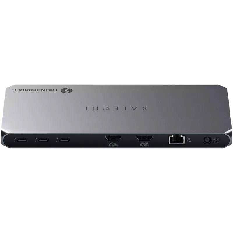 Satechi Thunderbolt 4 Dock ST-DT4MDM-EU – Thunderbolt 4 stotelė su 2× HDMI 2.0 ir 2× USB-A 3.2