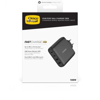Sieninis įkroviklis OTTERBOX 78-81343 100W GaN su 2× USB-C ir 2× USB-A prievadais