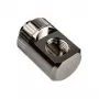 EK Water Blocks EK-Torque Adapter 90 laipsnių G1/4 colio AG į G1/4 colio IG - Sukamas, nikelis sidabras