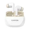 Ausinės CANYON HEXAGON 7 TWS ANC+ENC belaidžio įkrovimo balta smėlio spalvos
