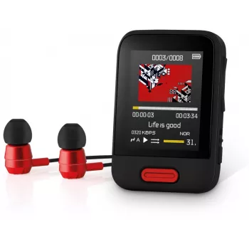 Nešiojamas MP3/MP4 grotuvas SENCOR SFP 7716RD – 16 GB talpa, kompaktiškas medijos grotuvas