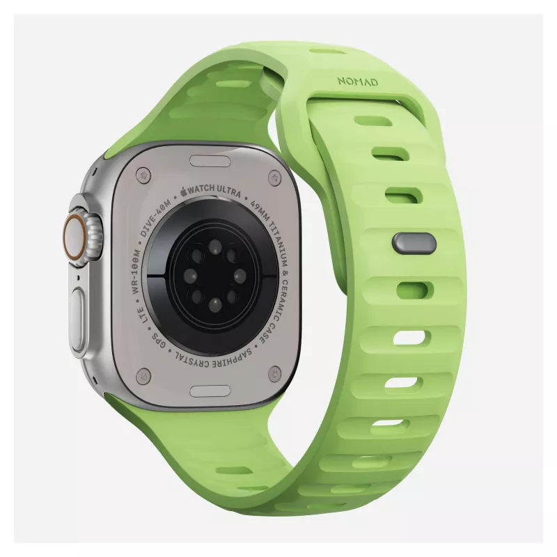Nomad Sport Band šviesiai žalias guminis dirželis — plotis 21,5 mm, riešui 160–195 mm