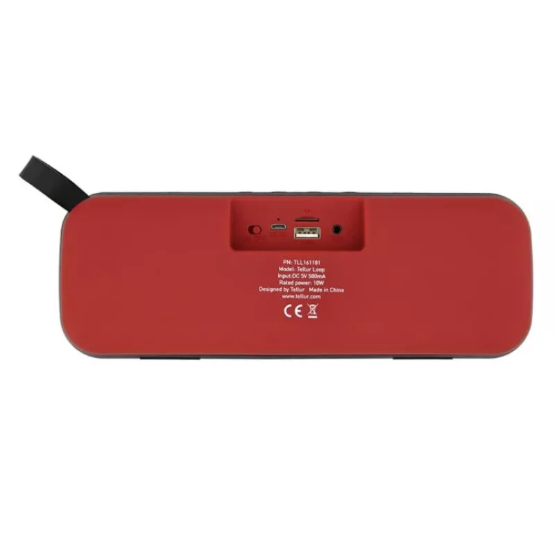 Nešiojamas garsiakalbis Tellur Bluetooth Speaker Loop 10W Raudonas