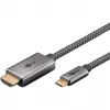 USB pynė adapterio laidas, USB-C kištukas > HDMI kištukas, 4K / 60Hz (juodas/sidabrinis, 2 m)