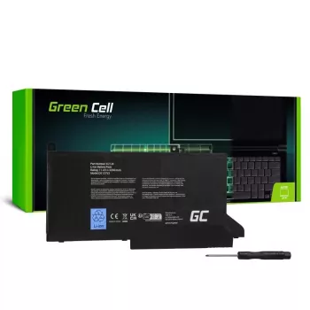 Baterija Green Cell DE127V2, skirta DELL Latitude – 11.4 V LiPo 2700 mAh, 3 elementai, juoda
