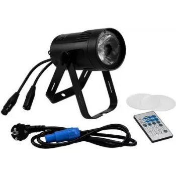 LED efektinis šviestuvas EUROLITE PST-15W DMX 1 LED – kompaktiškas sceninis/studijinis prožektorius su DMX valdymu