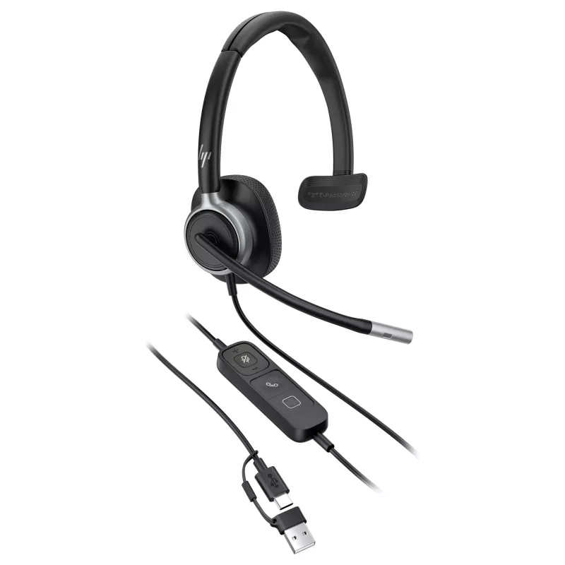 Monauralinė USB laidinė ausinė Poly Mission 615, 117,5 g