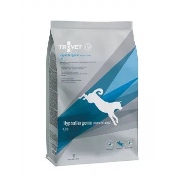 Sausas šunų ėdalas TROVET Hypoallergenic LRD ėriena 3 kg – suaugusiems šunims, 20 % baltymų, 16 % riebalų, be glitimo ir sojos