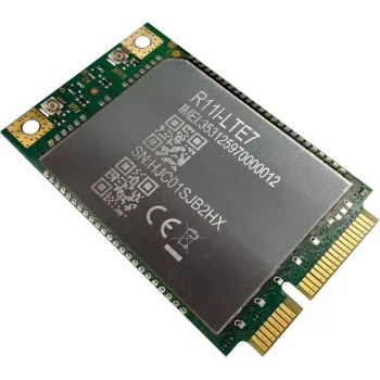 MiniPCI-e LTE modemo kortelė MikroTik R11E-LTE7 — tarptautiniai dažniai, iki 300 Mbps, LTE Cat7