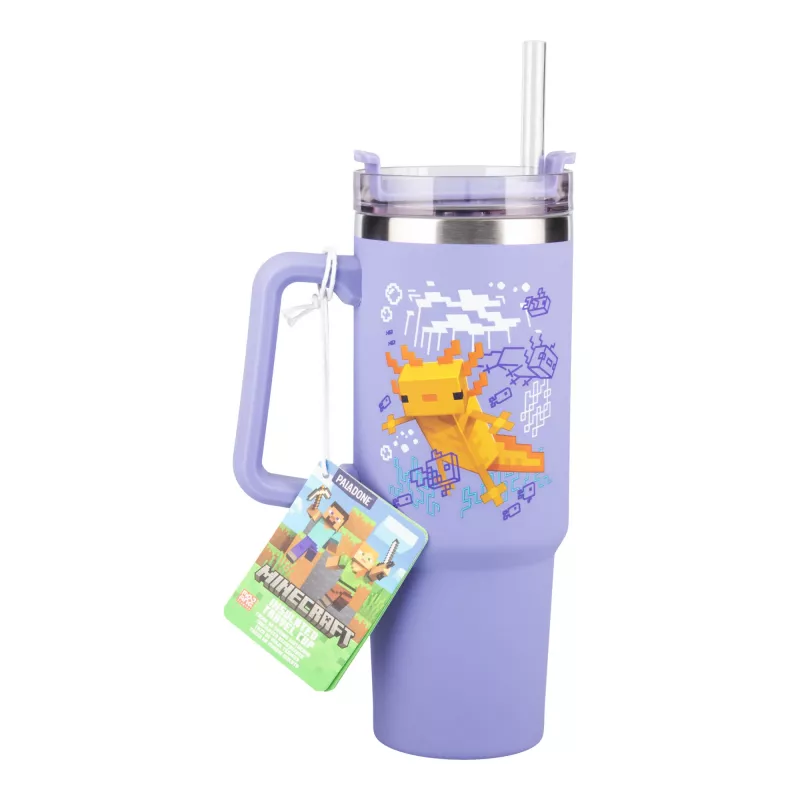 Geriamasis butelis Paladone Minecraft Axolotl 900 ml – daugkartinis vandens butelis